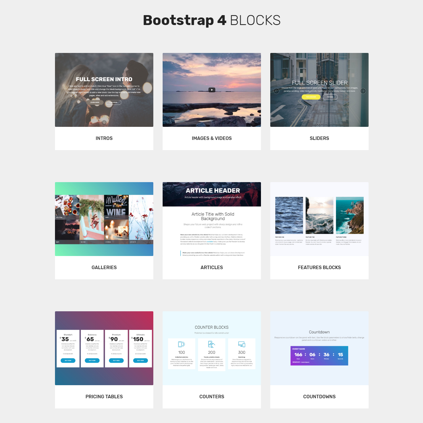 Bootstrap 5 blocks