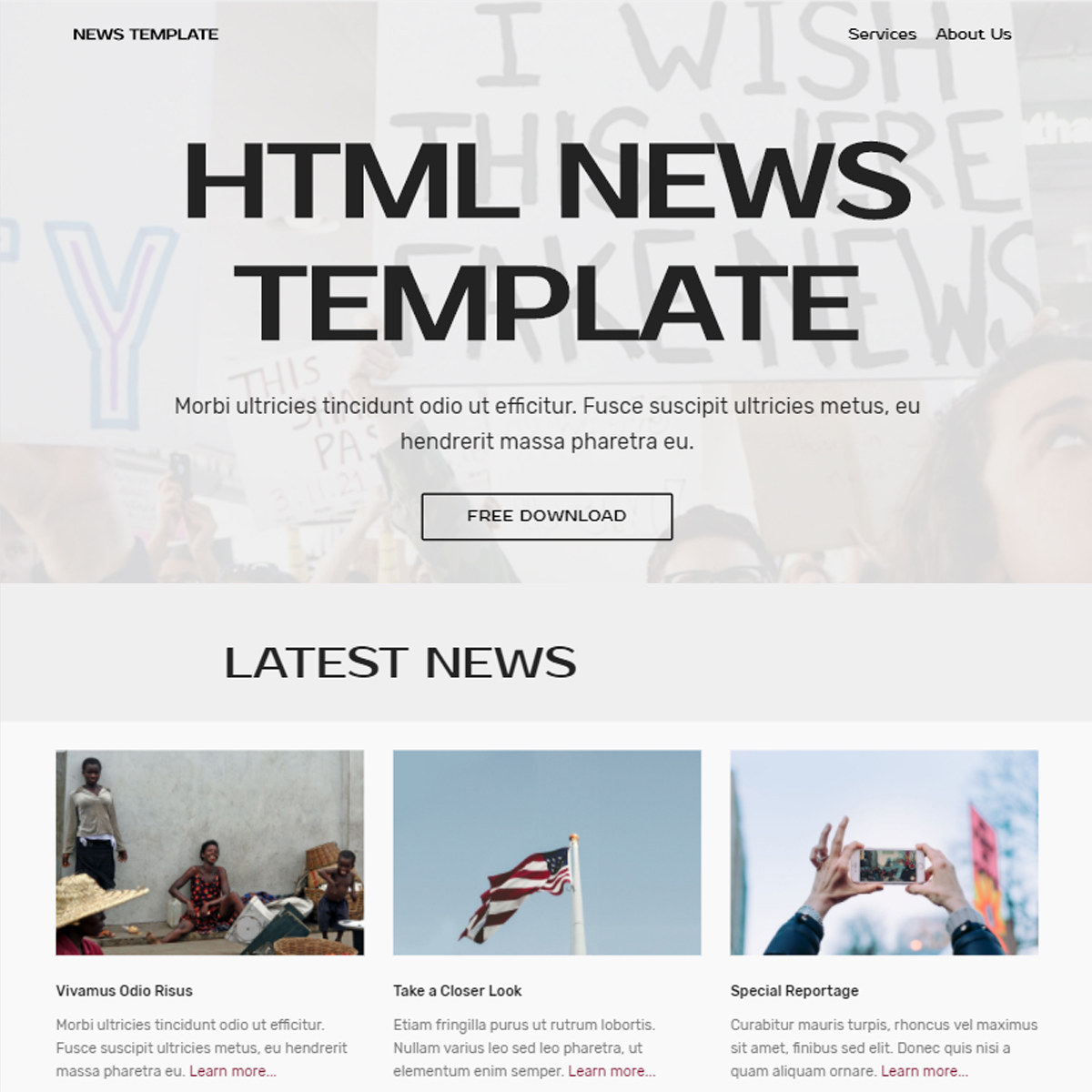 HTML News Bootstrap Template