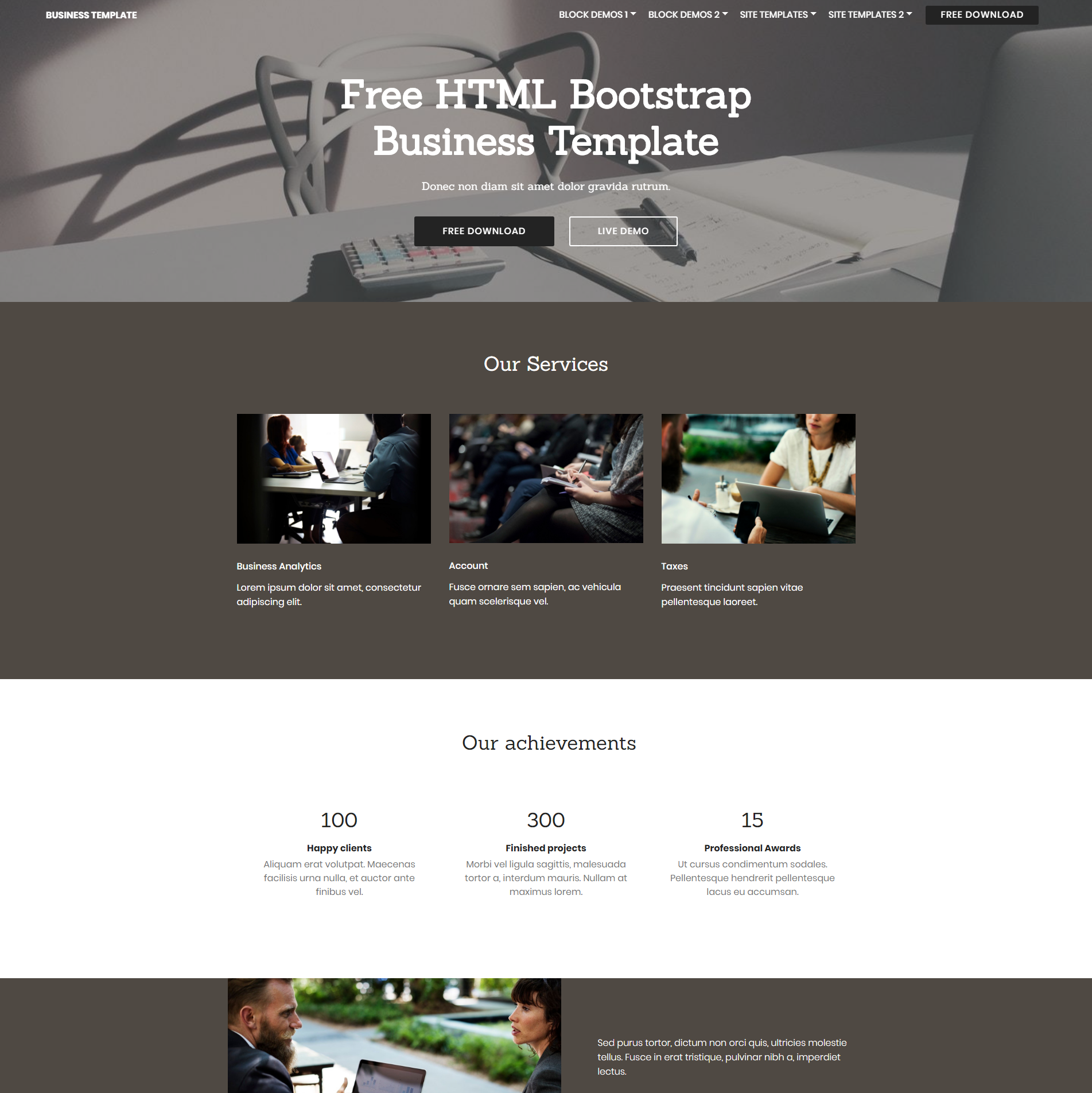 Free Download Bootstrap Business Themes
