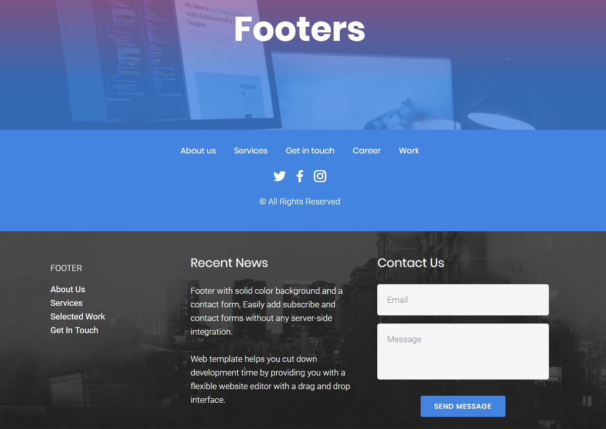 Footer HTML Template