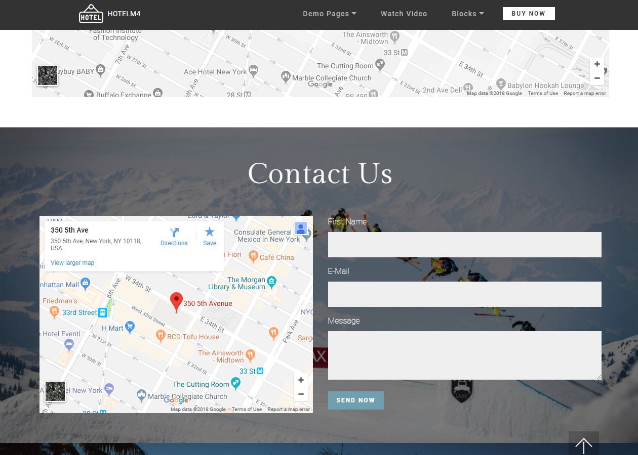 Maps Theme for Hotel Website