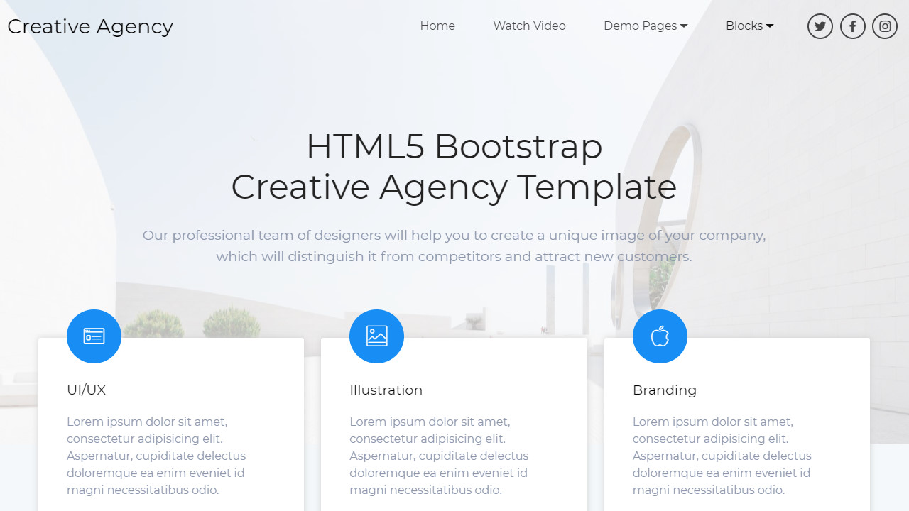 HTML5 Bootstrap Creative Agency Template