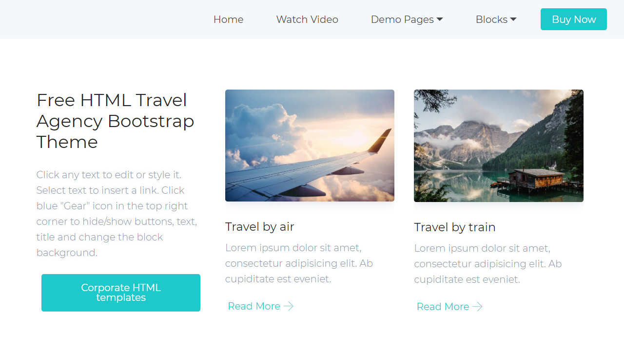 Free HTML Travel Agency Bootstrap Theme