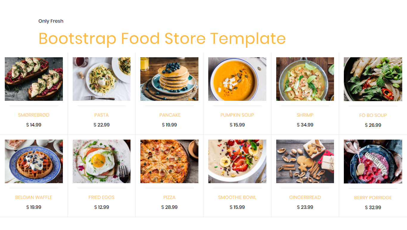 Bootstrap Food Store Template