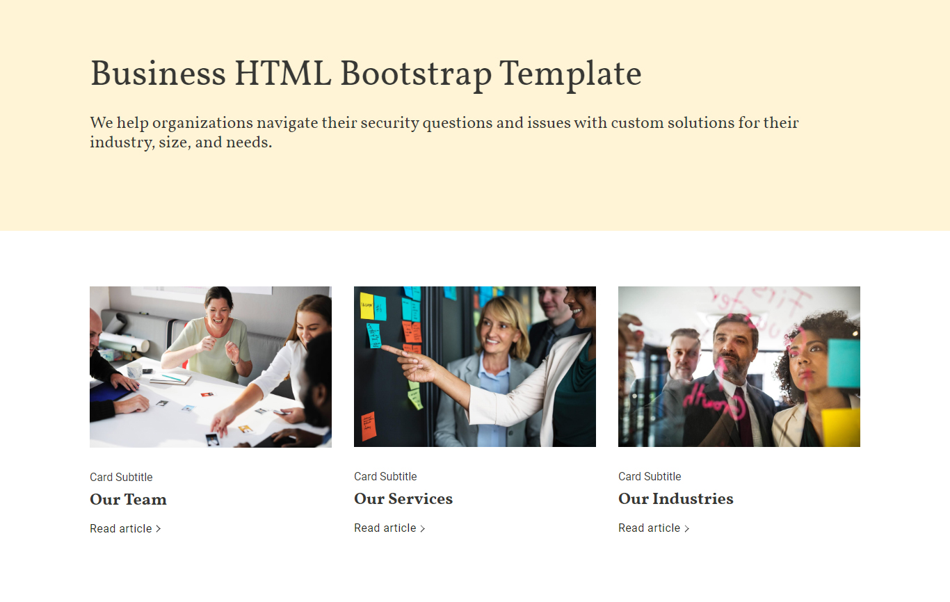 Business HTML Bootstrap Template