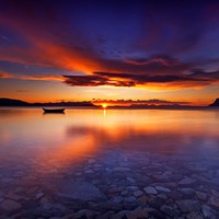 Boat at sunset