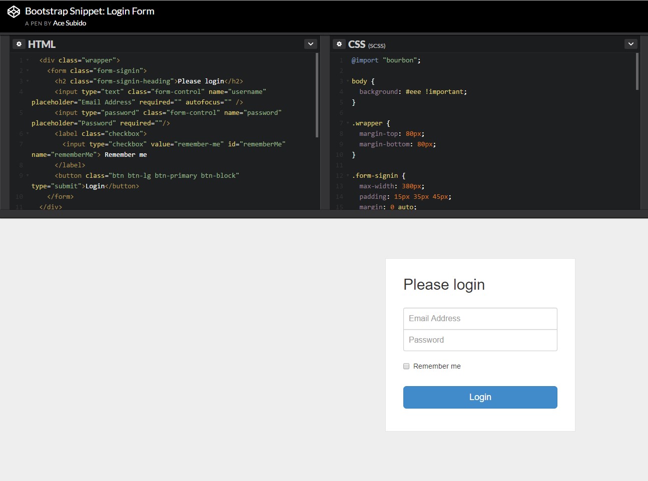  Other example of Bootstrap Login Form