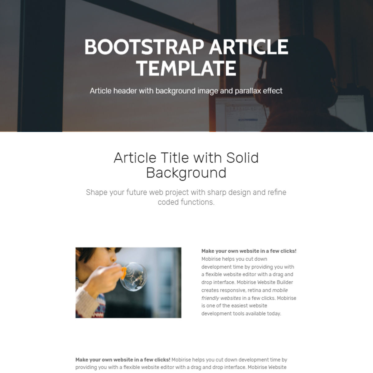 Free Download Bootstrap  Article  Templates