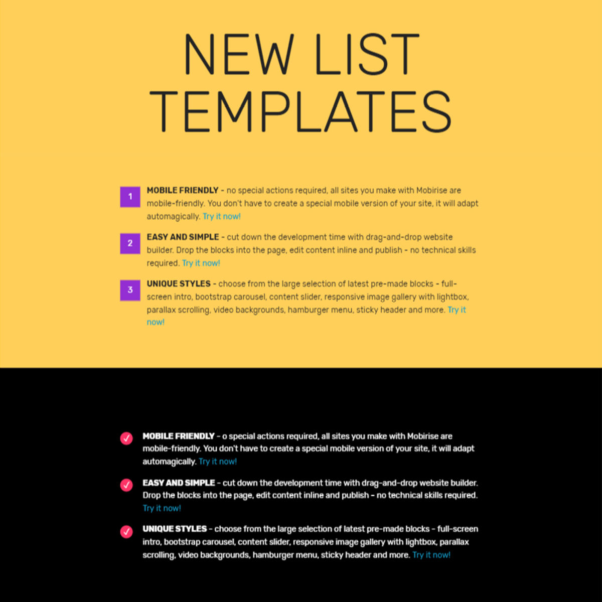 Responsive Bootstrap  List  Templates