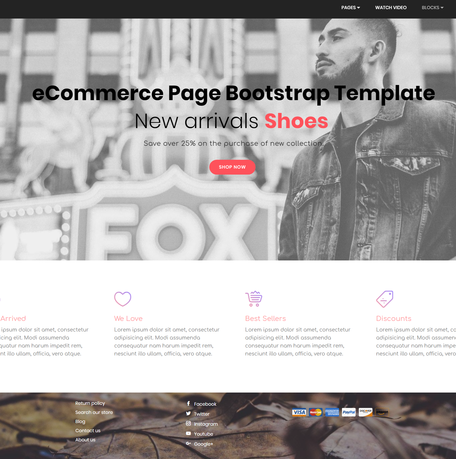 Bootstrap HTML eCommerce Page Template
