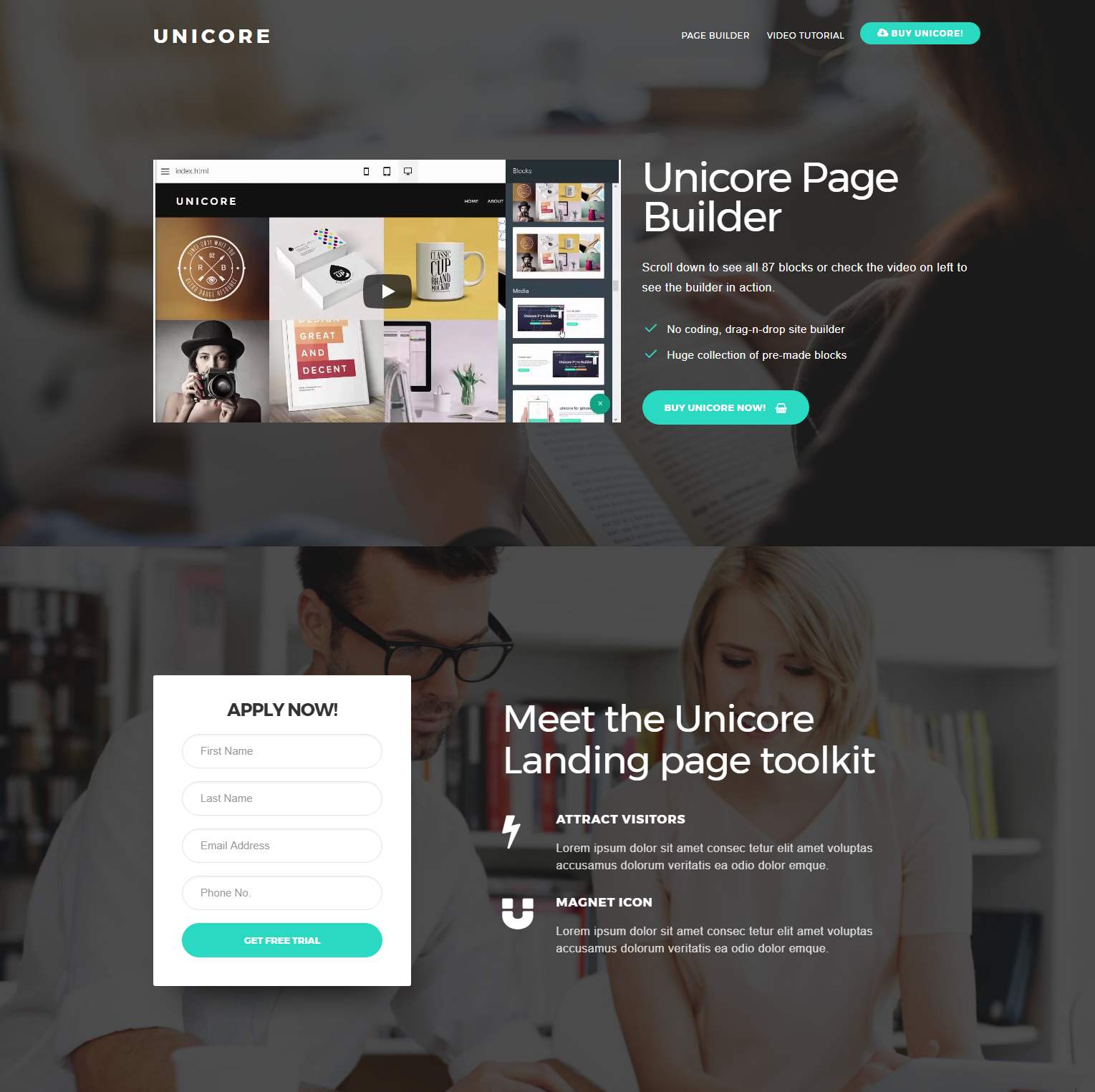Unicore Page Bootstrap Builder