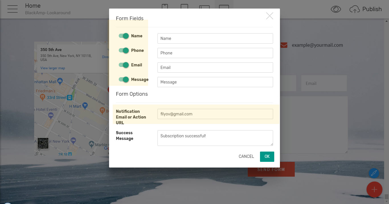 simple HTML website template forms