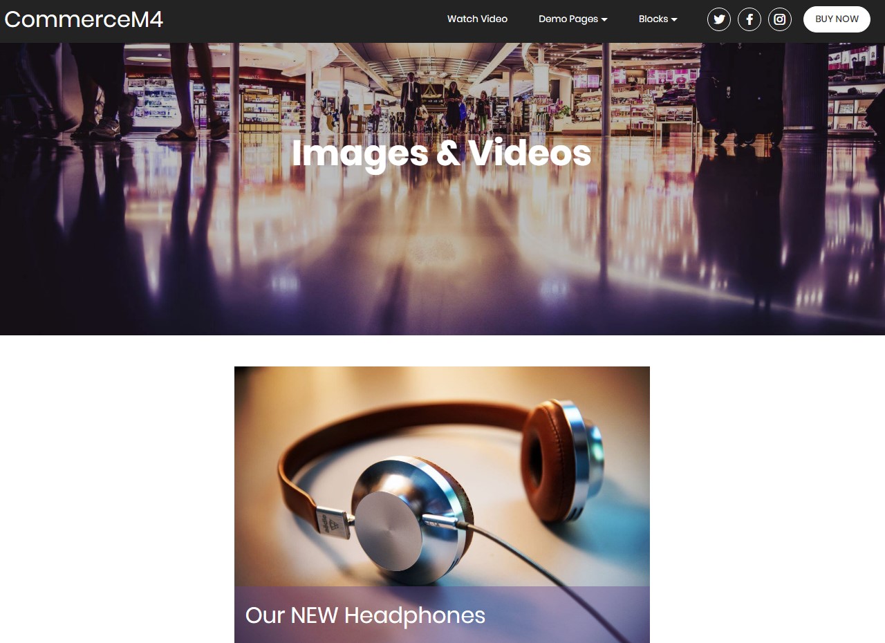 Images and Videos Template for eCommerce Website