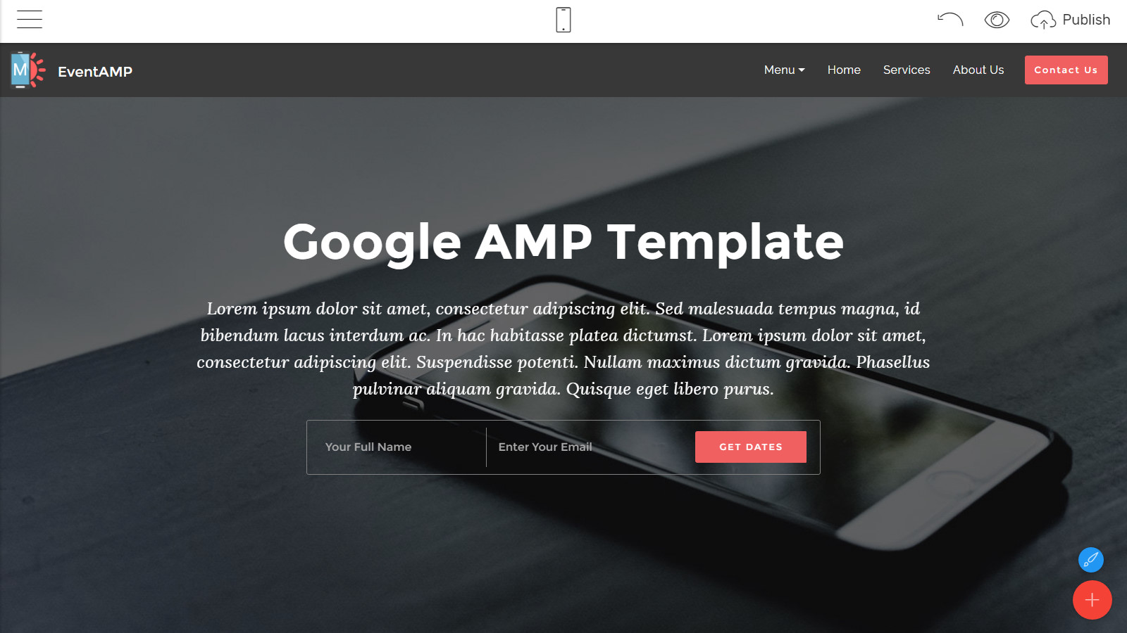 google amp template