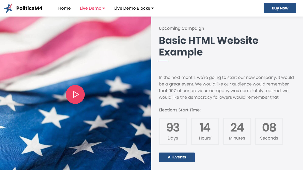 Election Basic HTML Website Example