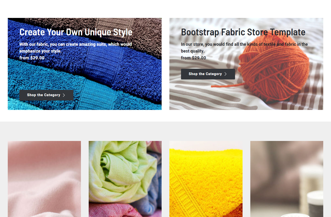 Bootstrap Fabric Store Template