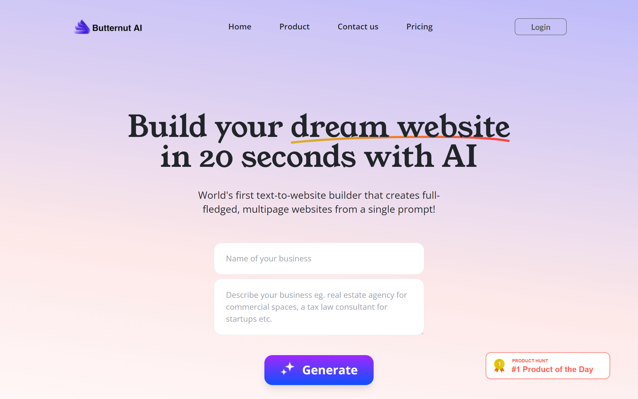 Butternut  AI Website Builder