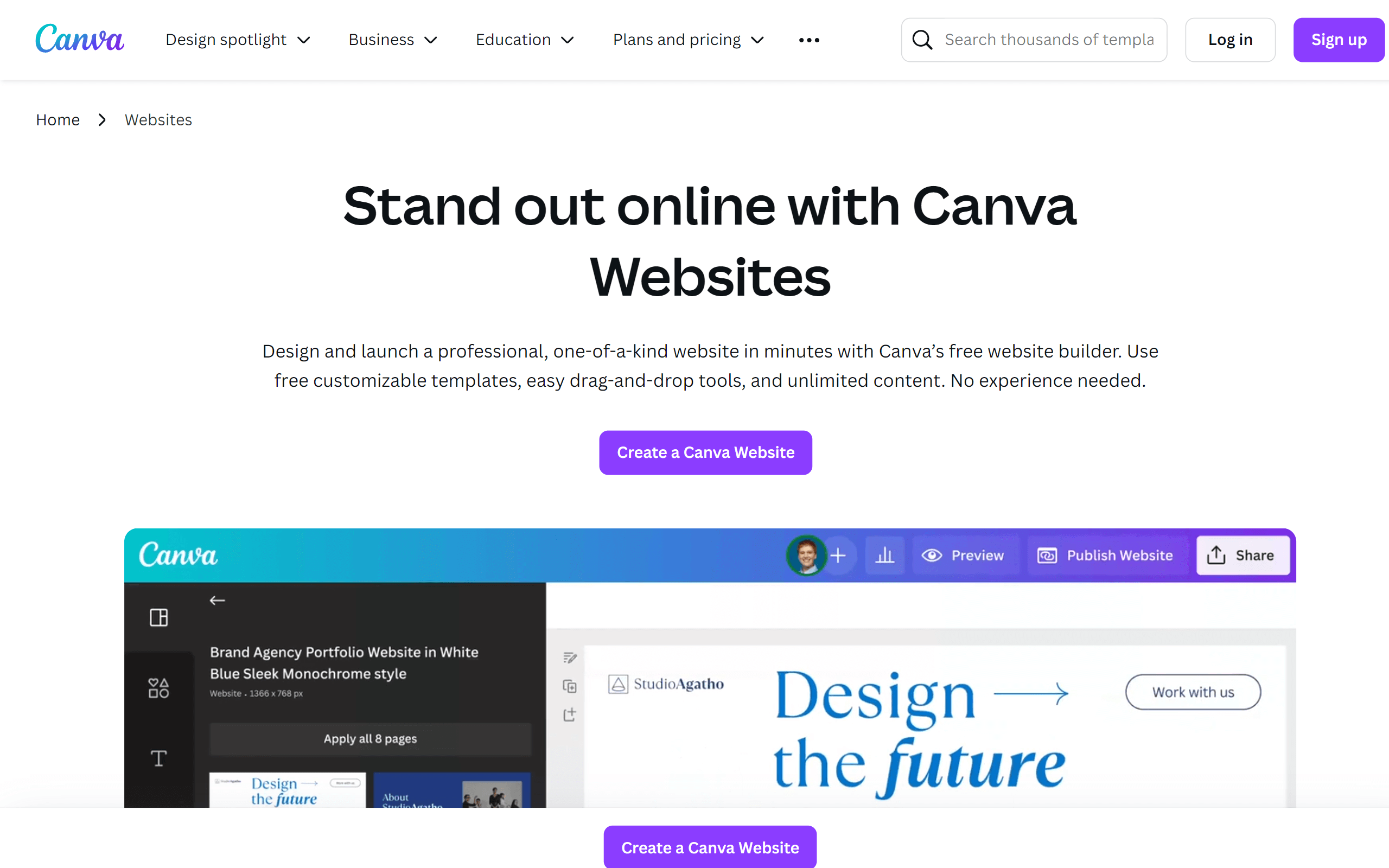 Canva  AI Website Builder
