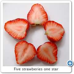 Five strawberies one star