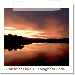 Sunrise at Lake Cunningham Park, San Jose.